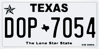 TX license plate DOP7054