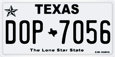 TX license plate DOP7056