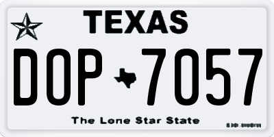 TX license plate DOP7057