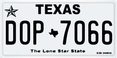 TX license plate DOP7066