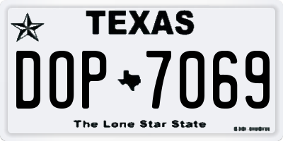 TX license plate DOP7069