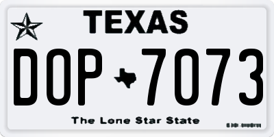 TX license plate DOP7073