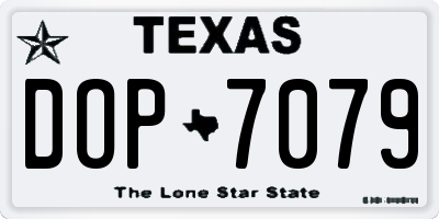 TX license plate DOP7079