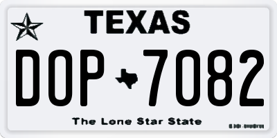 TX license plate DOP7082
