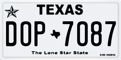 TX license plate DOP7087