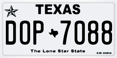 TX license plate DOP7088