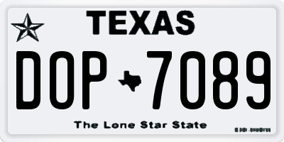 TX license plate DOP7089