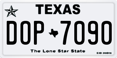 TX license plate DOP7090