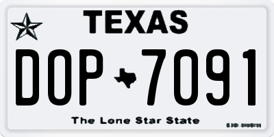 TX license plate DOP7091