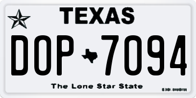 TX license plate DOP7094