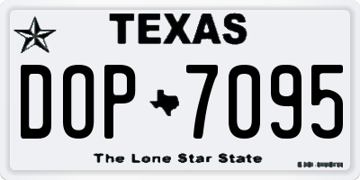 TX license plate DOP7095