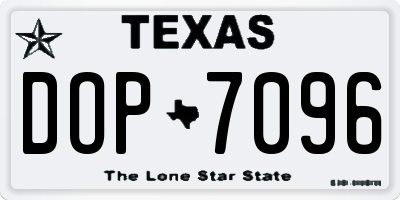TX license plate DOP7096