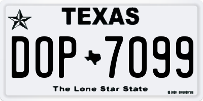 TX license plate DOP7099