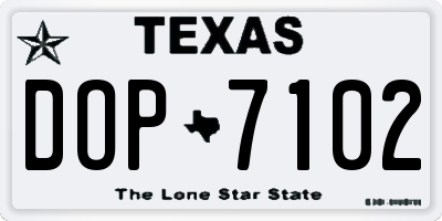 TX license plate DOP7102
