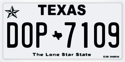 TX license plate DOP7109