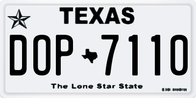 TX license plate DOP7110
