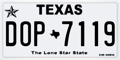 TX license plate DOP7119