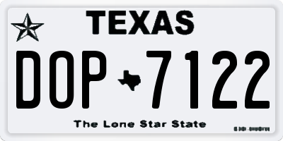 TX license plate DOP7122