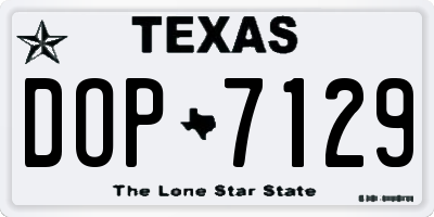 TX license plate DOP7129