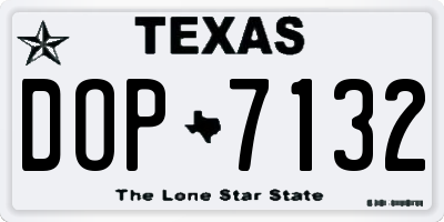 TX license plate DOP7132