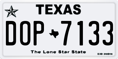 TX license plate DOP7133