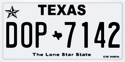TX license plate DOP7142