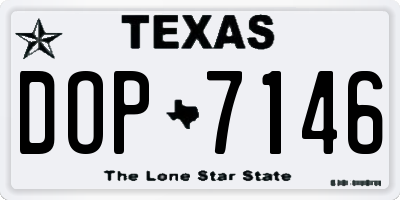 TX license plate DOP7146