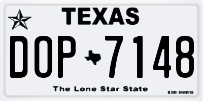 TX license plate DOP7148