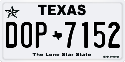 TX license plate DOP7152