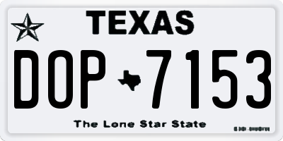 TX license plate DOP7153