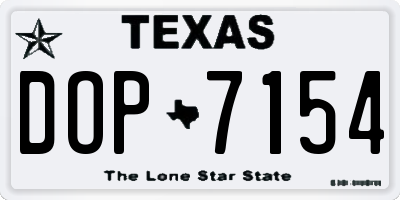 TX license plate DOP7154