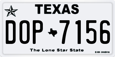TX license plate DOP7156