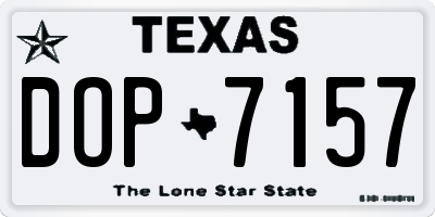 TX license plate DOP7157