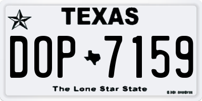 TX license plate DOP7159