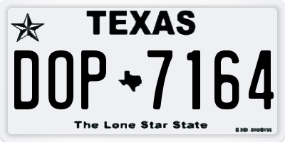 TX license plate DOP7164