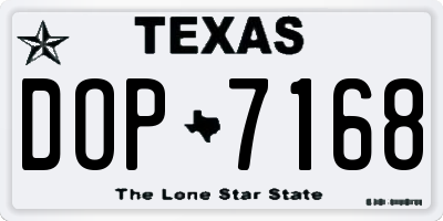 TX license plate DOP7168