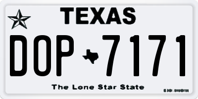 TX license plate DOP7171