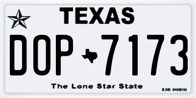 TX license plate DOP7173
