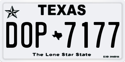 TX license plate DOP7177