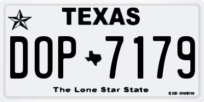 TX license plate DOP7179