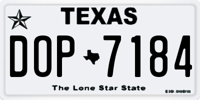 TX license plate DOP7184