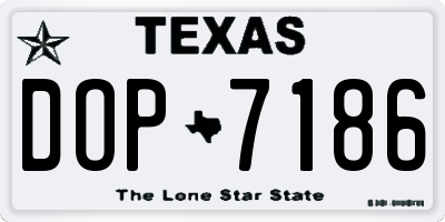 TX license plate DOP7186