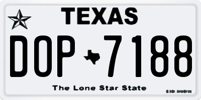 TX license plate DOP7188