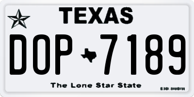 TX license plate DOP7189