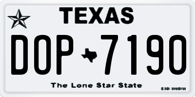 TX license plate DOP7190