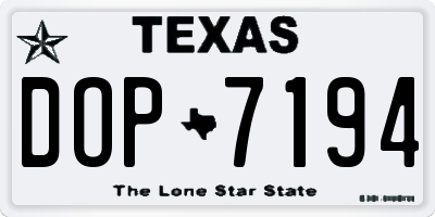 TX license plate DOP7194
