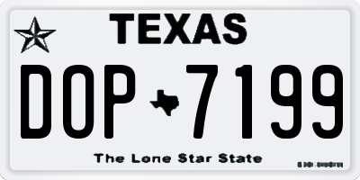 TX license plate DOP7199