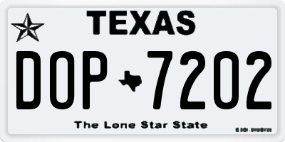TX license plate DOP7202