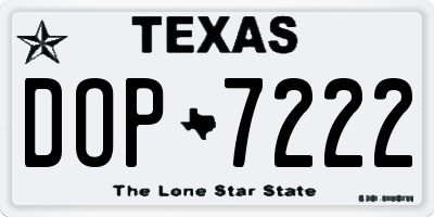 TX license plate DOP7222