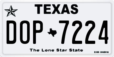 TX license plate DOP7224